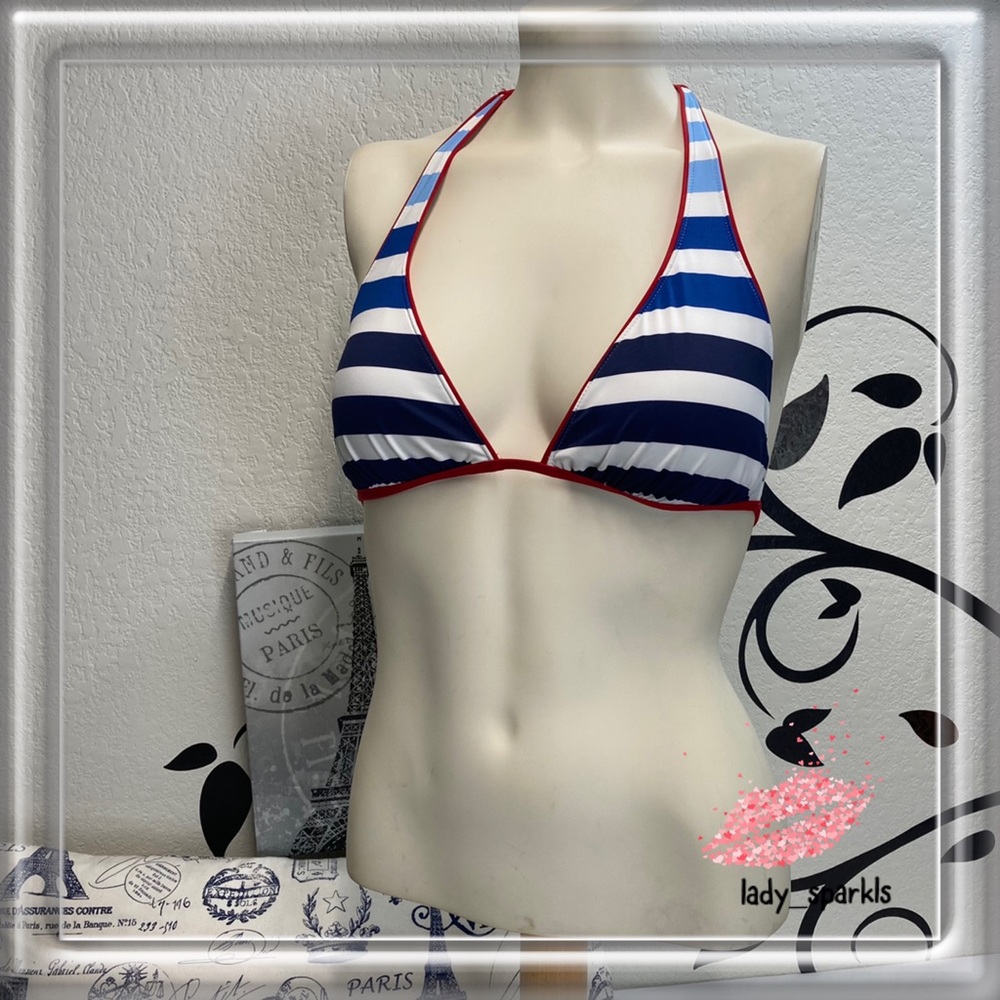Lands’ End | Triangle Bikini Top, Rd, Wht & Blue! Sz med.